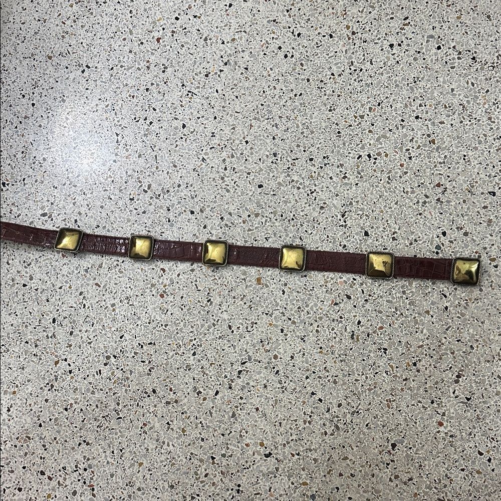 Vintage Ginnie Johansen Brown Brass Made In Italy Belt M Medium Boho
